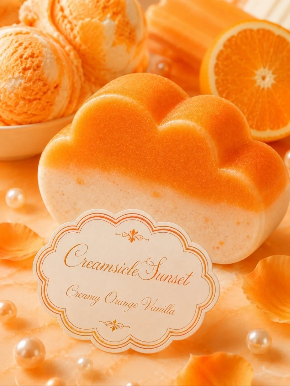 Sweet Candy Clouds ☁️ 3 Handmade Cloud Soaps - Orange Vanilla Dream
